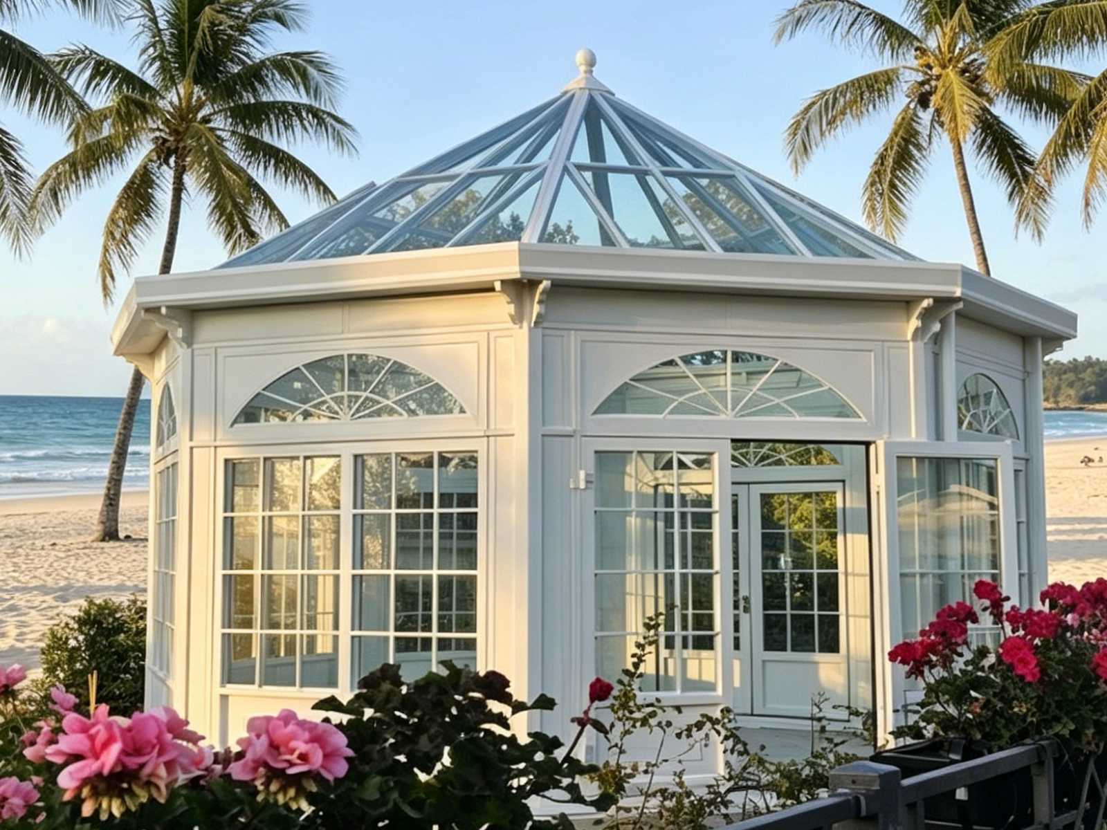 hexagonal conservatory, classical orangery, coastal sunroom, YSGH-236 Hexagonal Conservatory: Endless Views